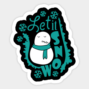 Let It Snow Sleepy Snowman Sticker